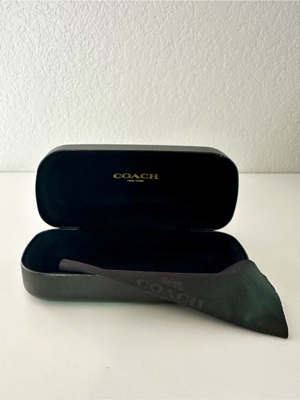 Coach Black Sunglasses Case with Branded Dusting Cloth